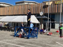 第44回長良市民運動会に出席し、あいさつ（長良小学校）の様子