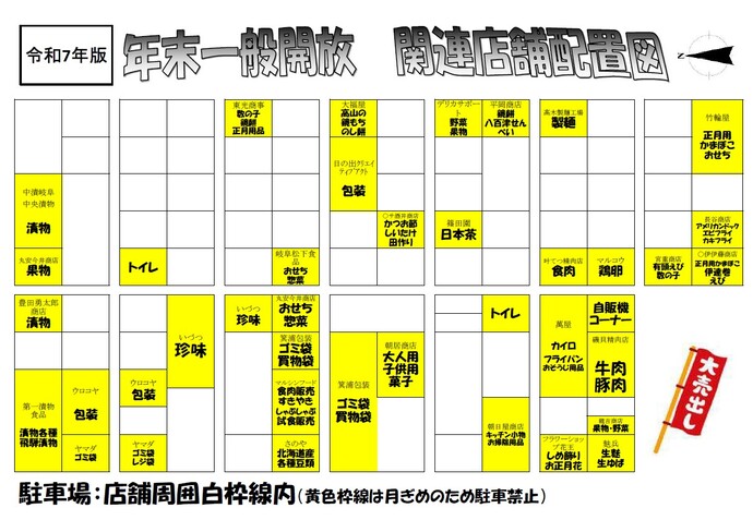 令和7年　年末一般開放　小売マップ（関連）