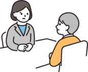 相談をしている女性のイラスト