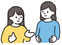 妊婦さんの相談に乗る保健師・助産師のイメージです。