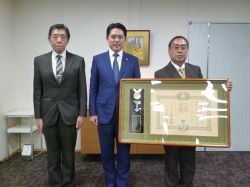 前岐阜市網代水防団長 森信彦氏ほかと面談の様子