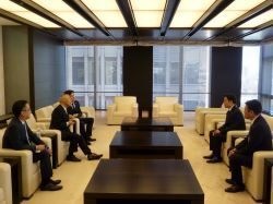 株式会社三井住友銀行頭取CEO 福留朗裕氏ほかと面談（東京）の様子