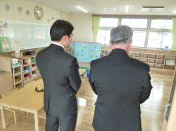 学校法人城北学園早田保育園新園舎を視察（同所）の様子