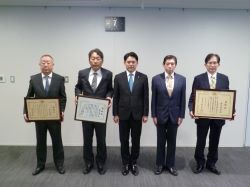  則武水防団団長 髙橋健児氏ほかが水防関係全国規模表彰等受賞を報告の様子