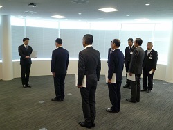 退職水防団長辞令交付式の様子