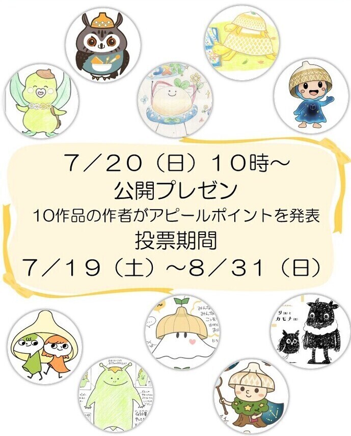 マスコットキャラクター公開プレゼン・投票
