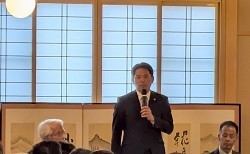岐阜市北消防団方県分団・岐阜市方県水防団合同反省会に出席し、あいさつ