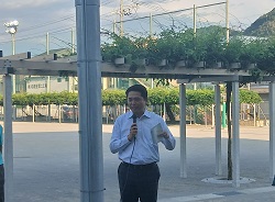 長良子ども会主催こどもなつまつりに出席し、 あいさつ