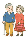 イラスト：高齢者カップル