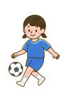 イラスト：サッカーをする女の子