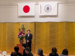 長良西自治会連合会・まちづくり協議会（各種団体）合同新年互礼会に出席し、あいさつ（都ホテル岐阜長良川）