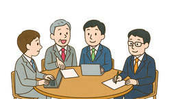 イラスト：男性ばかりの会議
