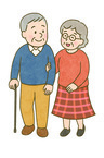 イラスト：高齢者カップル