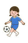 イラスト：サッカーをする女の子