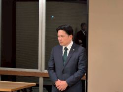 岐阜市中央卸売市場協会新年互礼会に出席し、あいさつ(鵜匠の家すぎ山)