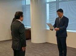 退職水防団長辞令交付式