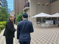 錦二丁目まちづくり協議会会長 堀田勝彦氏と面談及びまちづくりの拠点となる「オリマチ錦」を視察（愛知県名古屋市）