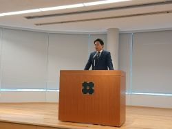 令和8年度第1回岐阜市統計協会理事会に出席し、あいさつ