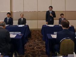 岐阜市水防協会定期総会に出席し、あいさつ