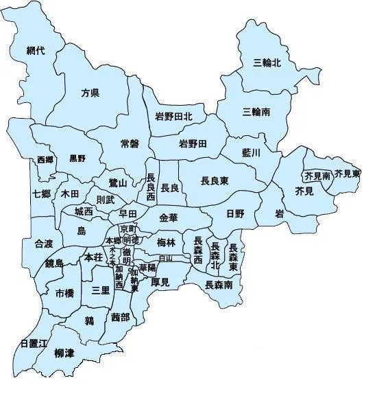 岐阜市　校区図