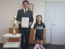 則武小学校2年生 池上結菜さんが大口町×東海理化presents Runbike Revolution2025 -天下無双- 全国決戦 風神娘子隊 第3位入賞を報告