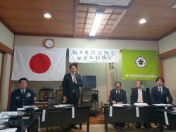 令和8年度岐阜県防衛協会柳津支部定期総会に出席し、 あいさつ