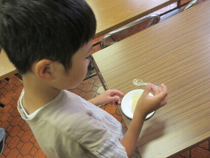 写真：はちみつの試食