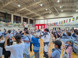 市橋夏祭りに出席し、あいさつ(市橋小学校)