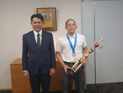 梅林中学校3年 後藤慶樹さんが「令和8年度全国中学校体育大会 第57回全国中学校柔道大会」男子66kg級で優勝を報告