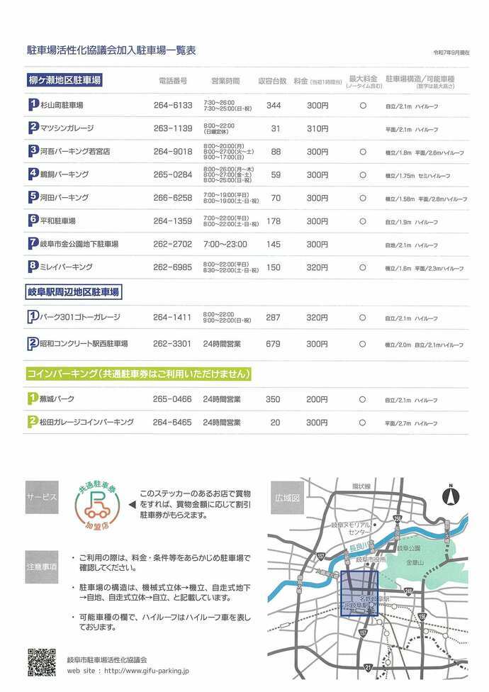 まちなか駐車場MAP（裏）